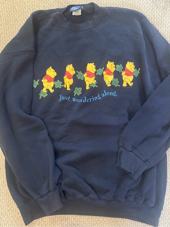 Disney Sweaters - Disney Navy Crewneck Sweater with Yellow Winnie the Pooh Row